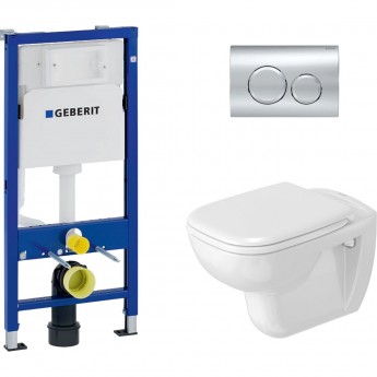 Инсталляция GEBERIT DUOFIX BASIC для подвесного унитаза с клавишей смыва хром Инсталляция GEBERIT DUOFIX BASIC для подвесного унитаза с клавишей смыва хром